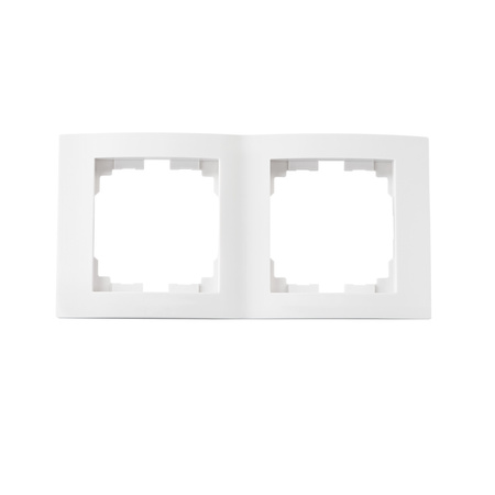 Povrchová montáž vertikálneho dvojitého rámu pre zásuvku biela LOGI Kanlux