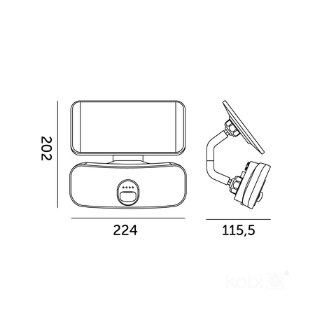 Vonkajší solárny LED reflektor Záhrada 13W 1400lm 4000lm neutrálna biela 120° so senzorom pohybu a súmraku IP65 IK03 Čierny Phoenix Kobi