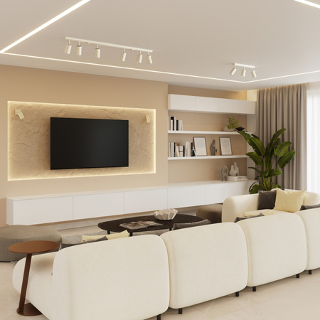 Bodové reflektorové stropné svietidlo Tuba 4x GU10 béžový krúžok Bittersweet Shimmer SL.1498 Sollux