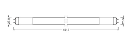 LED žiarivka G13 T8 24W 2800lm 4000K, neutrálna biela 190° 150cm Ledvance