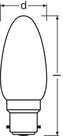 LED žiarovka B22d B35 4W = 40W 470lm 2700K teplá biela 300° Ledvance