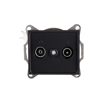 Zásuvka televíznej antény štvorcová čierna LOGI Kanlux