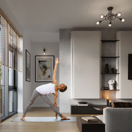 Stropné závesné svietidlo 5x E14 Luster Geometrický nepravidelný čierny Moderný Beluci Sollux