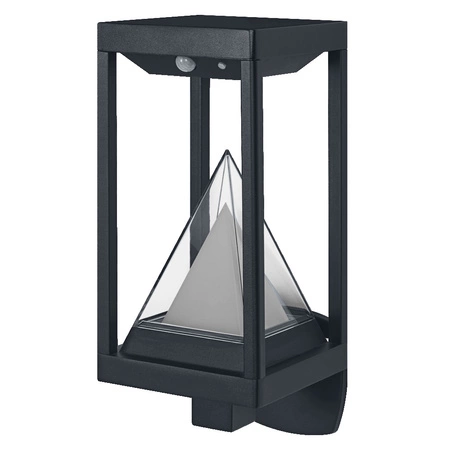 Vonkajšia solárna lampa Inteligentná fasádna nástenná lampa 6W 400lm 3000K teplá biela RGB+W Stmievateľná IP44 Čierna SMART+ Bluetooth Alps Ledvance