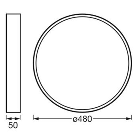 Plafond LED stropné svietidlo 36W 2700lm 3000K, teplá biela Black 48cm stropné svietidlo Ledvance