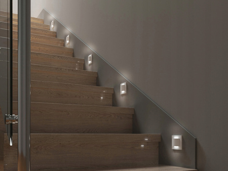 Schodiskové svetlo LED 1,5 W 30 lm 3000K, teplá biela Square Black Erinus Kanlux