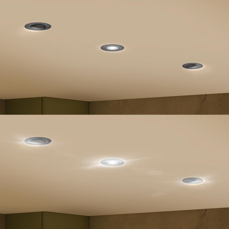 3x LED zapustené svietidlo 5W 500lm 2700K, teplá biela Moving Round Black Stmievateľné 3-STEP SceneSwitch Cilantro Philips