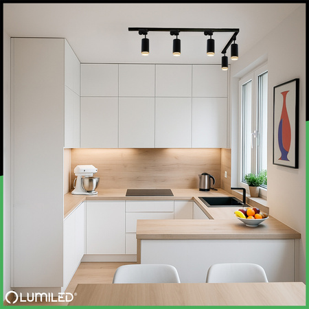 Rohový konektor čierny pre jednofázové prípojnice LUMILED