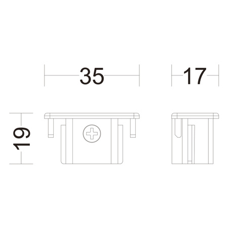 LED svetelný kryt koľajnice čierny EasyLink Philips 2 ks.
