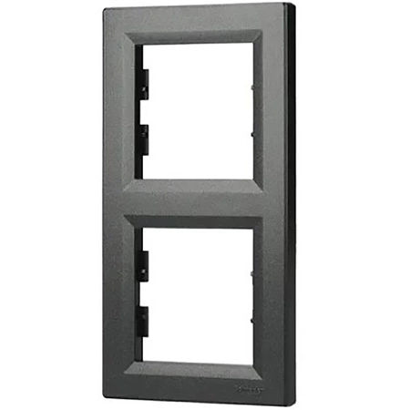 Vertikálny 2gangový rám pre dvojitú zásuvku Asfora antracit