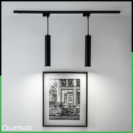 Čierna jednofázová hliníková prípojnica pre reflektory 200cm LUMILED