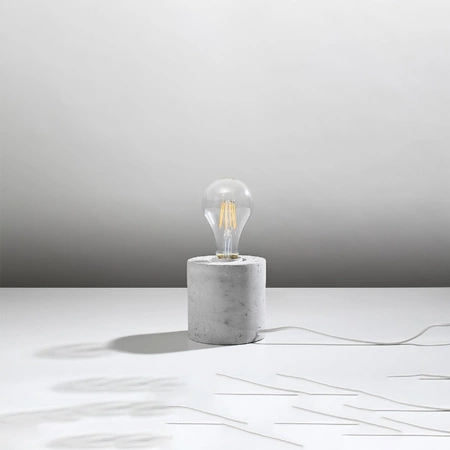 Stolová nočná lampa E27 valcovitá šedá Industrial Salgado Sollux