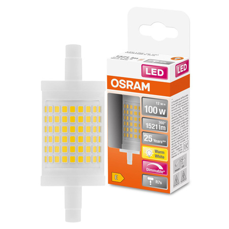 LED žiarovka v kapsuli R7s 12W = 100W 1521lm 2700K teplá biela 360° Dimmable LINE Osram