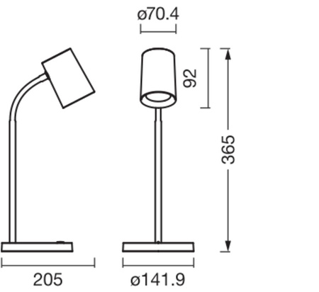 Stolná lampa stojaca GU10 čierna USB-C Kancelárska linka Ledvance