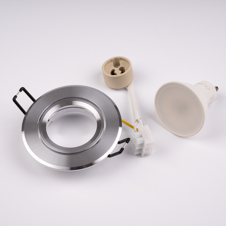 TRIX 3v1 GU10 6W 3000K Silver LUMILED kruhové halogénové svietidlo na zapustenie