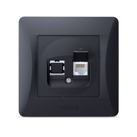 Jednoduchá počítačová zásuvka RJ45 na zapustenie čierna BINERA VIDEX