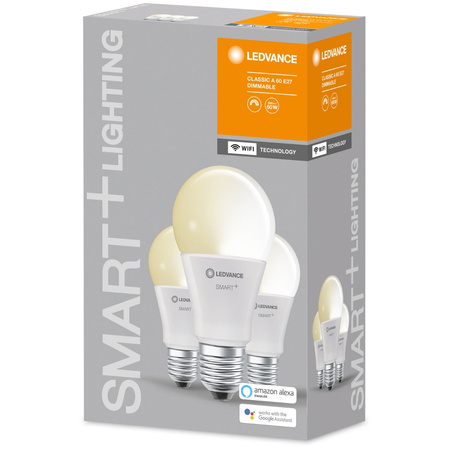 LED žiarovka E27 9W = 60W 806lm stmievateľná SMART+ WiFi Classic Ledvance