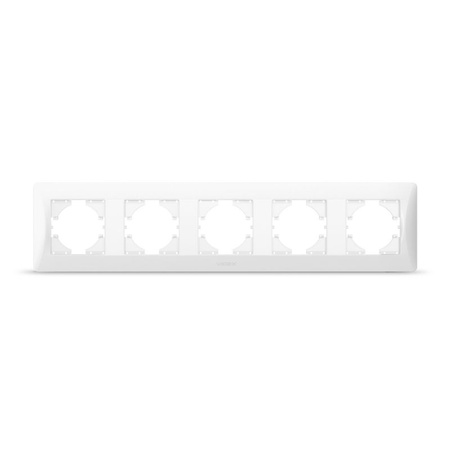 Horizontálny rám pre zásuvky Päťnásobná povrchová montáž Biela BINERA VIDEX