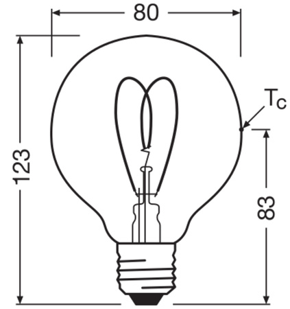Dekoratívna LED žiarovka G80 E27 4,9W = 40W 470lm 2200K teplá biela CRI90 300° jantárová stmievateľná Vintage 1906 Osram
