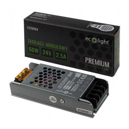 Modulárny napájací zdroj pre LED SLIM pásky 30W 12V 2,5A IP20 PREMIUM Ecolight