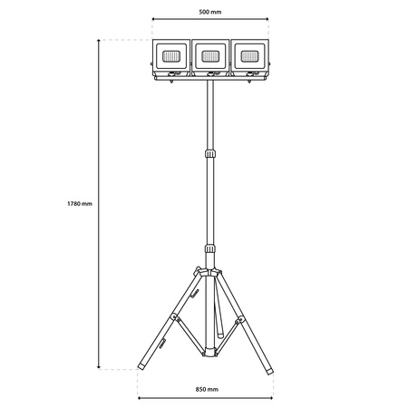 LED reflektor 3x 50W Pracovný LED statív 4000K