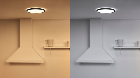 Plafond LED stropné svietidlo na povrchovú montáž 22W 2450lm 2700-6500K TW 43cm čierne okrúhle Smart SMART WiFi Bluetooth App Superslim WiZ