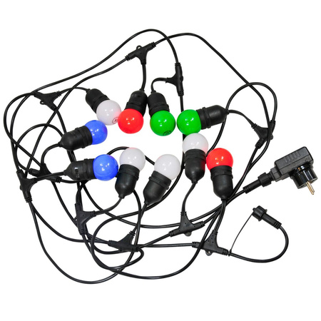 Vonkajšie záhradné svietidlo 6W 3000K, teplá biela 10 x E27 Black IP44 PARTY Sanico Goldlux