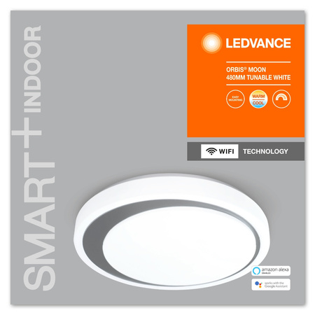 Plafond LED stropné svietidlo Povrchová montáž 34W 2000lm CCT Stmievateľné okrúhle sivé SMART+ WiFi Moon Ledvance