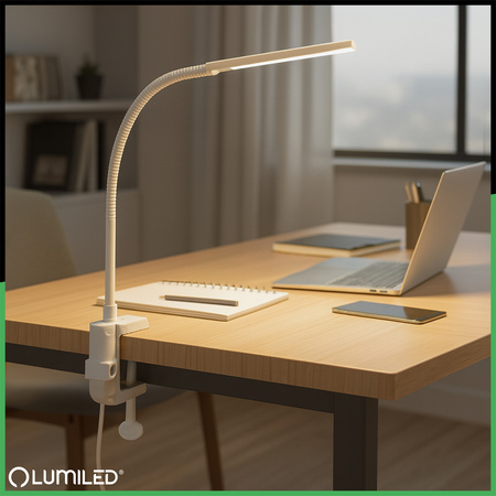 Držiak stolnej lampy Stolný klip Klip biely Lumiled