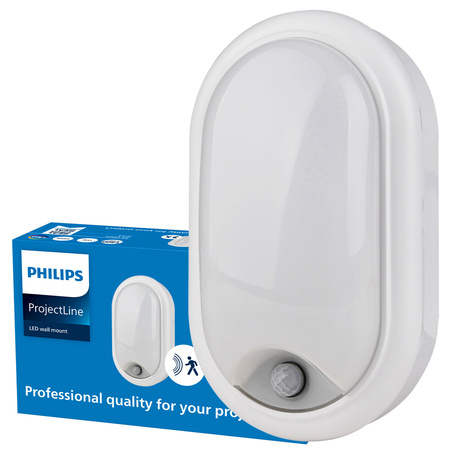 Vonkajšie kanálové svetlo LED 15W 1400lm 4000K IP54pohybovým a súmrakovým senzorom White ProjectLine Philips
