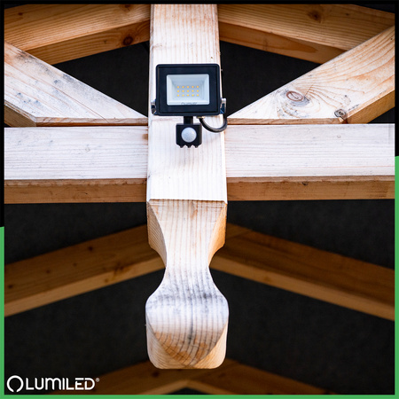 LED reflektor ZUNA2 10W 900lm 4000K IP44 Black Senzor pohybu LUMILED