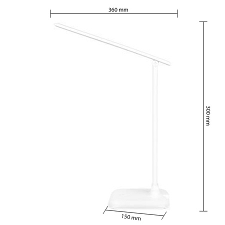 Stolná nastaviteľná stolná lampa LED 9W 450lm 4500K, neutrálna biela školské nočné svetlo Stmievateľné zapnutie/vypnutie Biela Marina Masterled