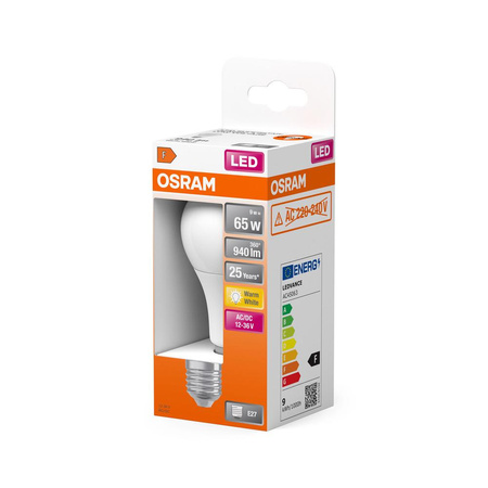 LED žiarovka A60 E27 9W = 65W 940lm 2700K teplá biela 200° STAR CLASSIC Osram