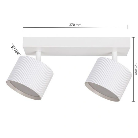 Bodové stropné svietidlo Tuba Reflektor Halogénové svietidlo 2x GX53 Moving White Orbin Masterled