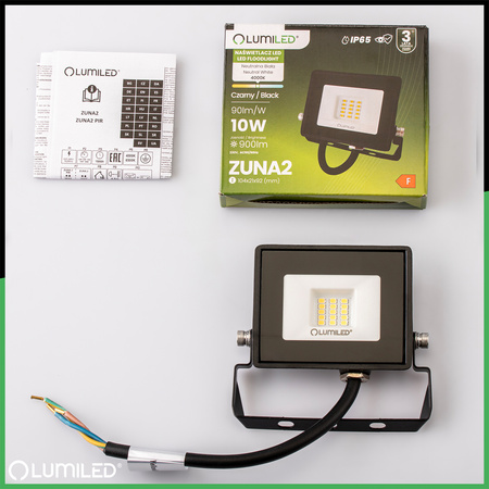 LED reflektor ZUNA2 10W 900lm 4000K IP65 Black LUMILED
