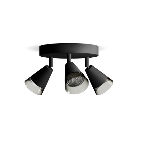 Povrchové stropné bodové svietidlo Plafond 3x GU10 Black Cleft Philips