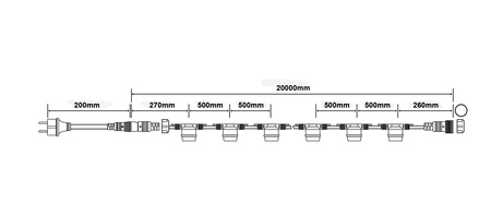 Záhradná svetelná reťaz Girland Outdoor 20m 40xE27 NARCI LUMILED