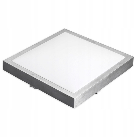 Plafond LED stropné svetlo do kúpeľne Povrchová montáž 18W 1260lm 4000K, neutrálna biela 140° Square White IP44 Solen Masterled