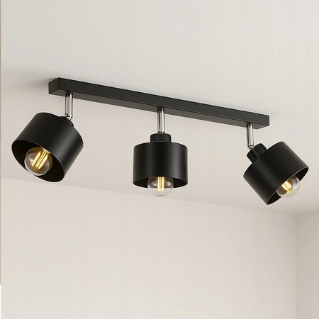 Bodové stropné svietidlo Tuba Reflektor Halogénové svietidlo 3x E27 Pohyblivé čierne Elza Masterled