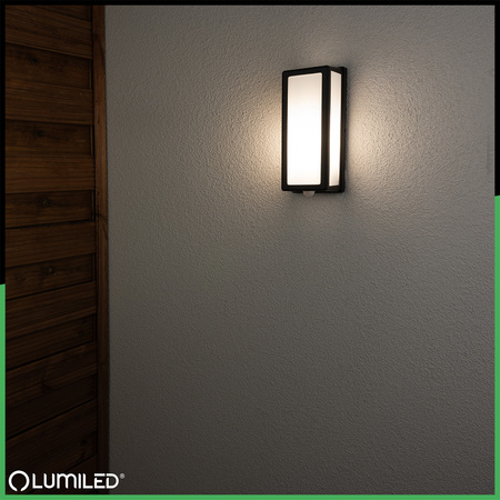 Záhradné svietidlo E27 Obdĺžnikové nástenné svietidlo DOMLO LUMILED Senzor pohybu