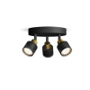 Reflektorové stropné svietidlo 3x GU10 čierno-meď Niall Philips