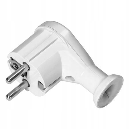 Elektrická uhlová zástrčka 2P+Z UNI-SCHUKO s uzemnením biela ORNO