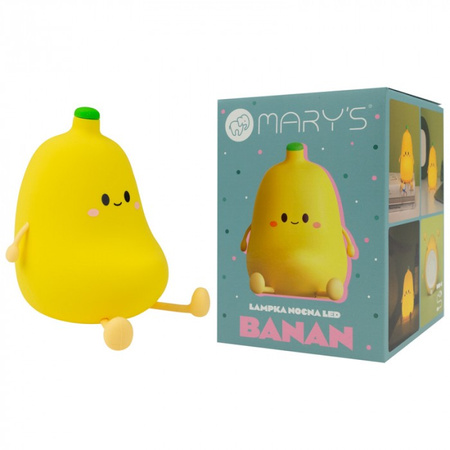 Detské LED nočné svetlo 1W 3000K, teplá biela Rechargeable 1200mAh Yellow BANAN MARY'S