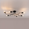 Sufit Lamp Surface-mounted Hanging 6x E27 Chandelier Irregular Black Industrial Vector Sollux