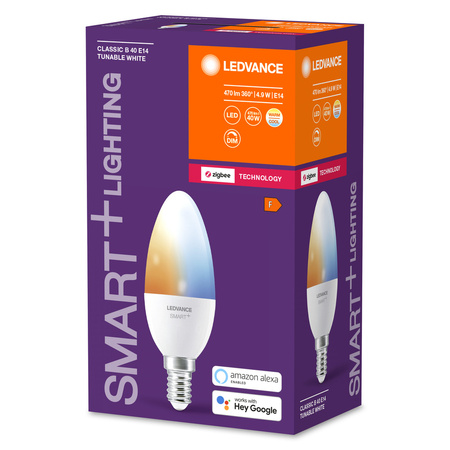 LED žiarovka E14 Traditional 4,9W = 40W 470lm CCT Stmievateľná SMART+ ZigBee Classic Ledvance