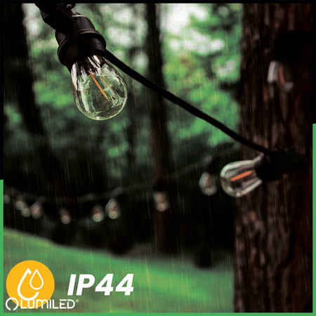 Záhradná vonkajšia svetelná reťaz Girland 15 m 30x žiarovky E27 1W 2700K NARCI Lumiled