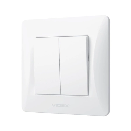 2gangový 2-cestný spínač 10A Povrchová montáž Biela BINERA VIDEX
