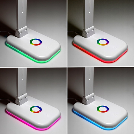 Stolná stolná lampa Nastaviteľná LED 12W 960lm 3000-4000-6500K CCT RGB Nabíjateľné školské nočné svetlo Stmievateľné vypínač Biela Alma Masterled