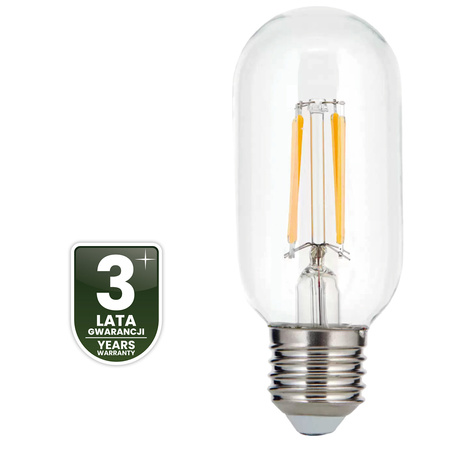 LED žiarovka E27 T45 FILAMENT 4W = 40W 470LM 3000K teplá biela 360° Dekoratívna LUMILED