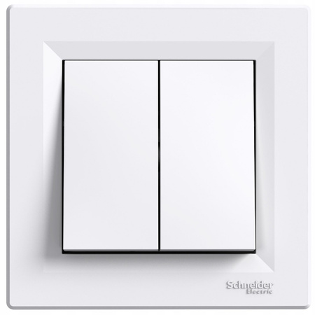 Dvojitý vypínač Asfora IP20 White